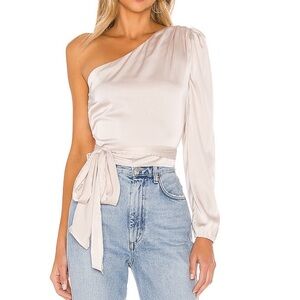 MORE TO COME Scottie One Shoulder Top in Bone